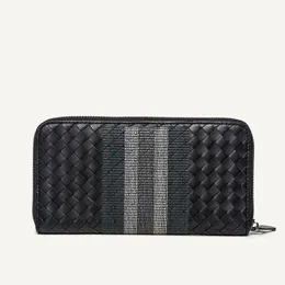 High-End Designer Storage Wallet Top äkta läder Mäns berömda varumärke Mobiltelefon Wallet Fashion Business Clutch 2023 Ny broderi