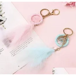 Anahtarlıklar kordonlar moda aessoriescolors anahtarlık Dreamcatcher çanta kolye dekorasyon hediyesi el yapımı mini mordern stil rüya yakalama dhxca