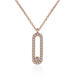 سلاسل AZ438-X Lefei Fashion الفاخرة الكلاسيكية الطازجة مويسانيت الماس Rose Necklace للنساء S925 Silver Party Charms المجوهرات