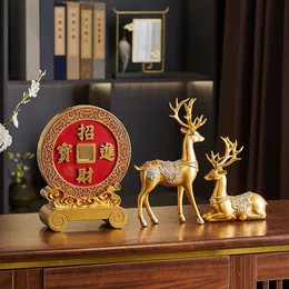 Objetos decorativos recrutam riqueza em tesouro grande dinheiro de cobre super feng shui sala de estar biqueu rack decoração 230815
