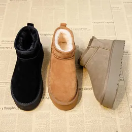أحذية جديدة 2023 كلاسيكية سميكة الزغب أحذية الثلج الثلجية مريحة أحذية الكاحل دافئة النساء الشتاء