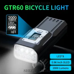 Велосипедные светильники 8T6 NGTR60 Мощный световой дисплей на 10000 мАч.