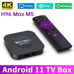 H96 Max M5 Caixa de TV Inteligente Android 11 RockChip 3318 4K Google 3D Vídeo BT4.0 Media Player Set Top Box