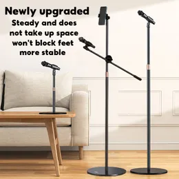 Flash Brackets MoZhao Professional Microphone Stand Mobile Phone Holder Floor Standing Live Broadcast Tripod Desktop Support Bracket Condenser 230816