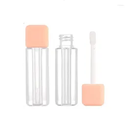 Garrafas de armazenamento 4ml de plástico vazio Clear quadrado Tubo de brilho lips