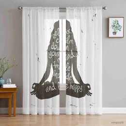 Curtain Woman Black English Bedroom Curtain Window Treatment Drapes Tulle Curtains for Living Room Sheer Curtains R230816