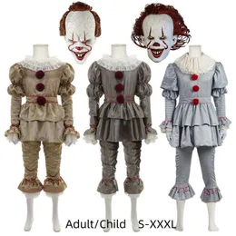 Occasioni speciali Halloween Masquerade Clown Pennywise Costume Costume Stephen King Terror Costumi Maschera Stupia Abbigliamento per bambini Aldult 230815