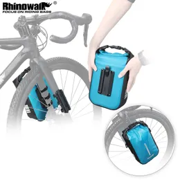 Panniers Bags Rhinowalk Bisiklet Hızlı Bırakma Çatal Çantası Su Geçirmez Büyük Kapasiteli Bisiklet Bisiklet Ön Paketi Montaj Elektrikli Scooter Aracı 230815