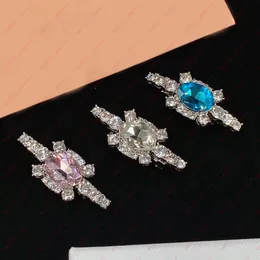 Projektant biżuterii moda błyszcząca cyrkon kryształowe klipsy do włosów barrettes, srebrny różowy niebieski 3 kolory, prezent wysokiej jakości z pudełkiem