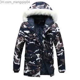 Herrarna ner parkas camo ner parkas jacka 2022 herrar paras huva jacka mäns läder krage parkas vinter jacka mäns militär down coat z230816