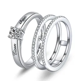 Anéis de casamento Xiaojing 925 prata esterlina Custom Birthstone Nome gravado Design exclusivo anel de dedão para mulheres jóias personalizadas 230815