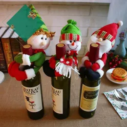 Neue Weihnachten Rotweinflaschen Deckbeutel Flaschenhalter Party Dekore Umarmung Santa Claus Snowman Esstisch Dekoration Home Weihnachten Großhandel Fy3107 0816