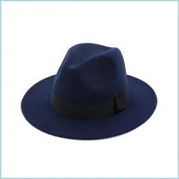 Cappelli da brima avaro fedora vintage classico cappello invernale autunno autunno per feltro casual per uomini affascinanti a colori solidi cappelli da donna 737 t2 drop drive dhf1c