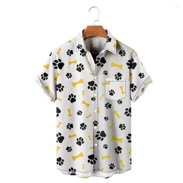 Mäns casual skjortor hawaiian t-shirt HOMBRE Fashion Shirt Animal 3D Print mysig kort ärmstrand Retro Trend Men