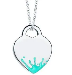 collana collane con ciondolo in argento 925 gioielli femminili squisita fattura con logo ufficiale classico cuore blu braccialetto di lusso all'ingrosso di design