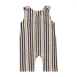 Clothing Sets Infant Baby Boys Girls Romper Stripe Crocodile Bird Clouds Print Sleeveless Snap Closure Jumpsuits Summer Casual Bodysuits