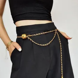 Fashion Belts de luxo Slim Fit Design Party Strap Gold Silver Chain Belt Metal Metal Band Dress Vestido de calça