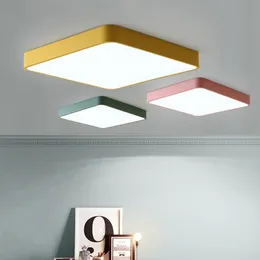 Moderne quadratische LED -Deckenleuchten dimmbare Macarons nordische Deckenlampe im Schlafzimmer Flur Balkon Wohnzimmer Foyer Küchenleuchte D2.0