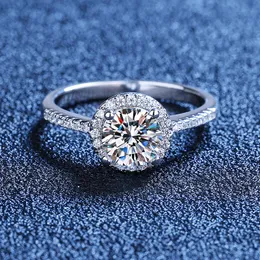 خواتم الزفاف AETEEY 053CT D COLL REAL Diamond Round Ring Pure 925 Sterling Silver for Women Fine Jewelry RI020 230816