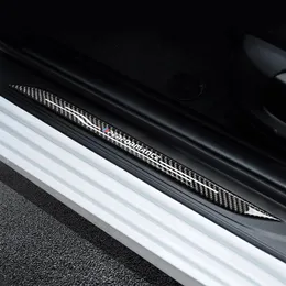 Accessories Door Sill Scuff Plate Guards Carbon Fiber Door Sills Protector Stickers For BMW F10 F30 F34 E70 X1 X5 X6 Car Styling267k