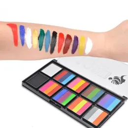 Pintura corporal 10 cores Face água Baseado pintura a óleo de halloween Fantasia de beleza Ferramenta de maquiagem por atacado Paleta de tinta corporal 230815