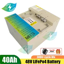 منتجات جديدة Deep Cycle LifePo Good 40ah 48V Lithium Battery Battery Battery AGV LifePo4 Battery+ 5A Charger