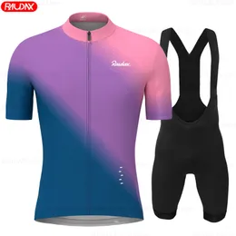 Rowerowe koszulki Sets Raudax Summer Men Set Set Oddychanie odzieży Rowerowe szorty Mtb Maillot Ropa Ciclismo Triathlon 230816