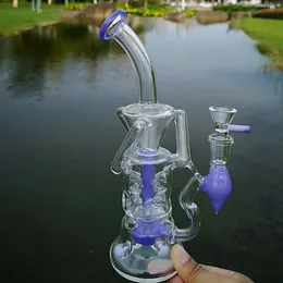 Fab Yumurta Geri Dönüştürü Cam Bongs Türbin PERC HAYA'LARI Eşsiz 14mm Dişi Eklem Cam Su Borusu Çift geri dönüşümlü filtrasyon ve Denizde 10 inç kase ile pürüzsüz isabetler