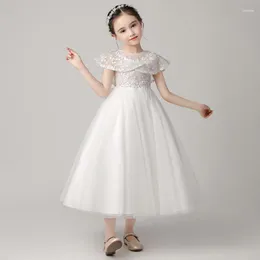 Flickaklänningar Girls 'spets mitt längd klänning prinsessan puffy kjol