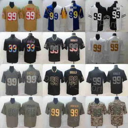 99 Aaron Donald Men Team Maglie da calcio Maglie di calcio Saluto Grey Drift al servizio Rainbow Leopard Grain USMC Goddess Hyfenation Shadow Smoke Flab Flag Vapore Rush Cuci