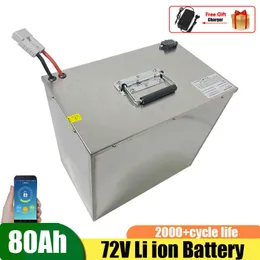 72V 80Ah Lithium Ion Battery Li-ion BMS for 6000W 7000W Bakfiet Bike Tricycle Forklift Motocycle EV