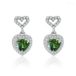 Dangle Earrings Lennik 1Carat Real Moissanite Women Drop 925 Sterling Silver Needle Promise Bridal Jewelry Wholesale