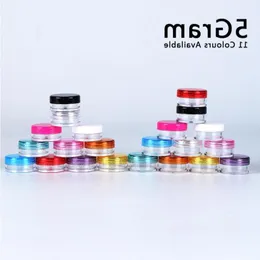 5ml Plastikkosmetikbehälter Jar mit geschraubter Deckel 11 Farben 5 Gramm Mini leerer Topf für Lidschattennägel Pulverperlen Schmuck Sahne Wachs B Owkk