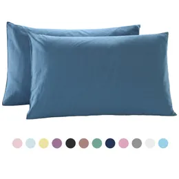 Travesseiro de travesseiro 12pcs 100% algodão el algodão Capa colorida sólida Tampa de travesseiro 48*74cm Casa de travesseiro Cama de cama para casa para tamanho padrão grau A 230815