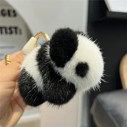 Tornari Mini Panda Cute Real Keychain Plush Bear Kids School Bag Women Bag Borse Ornaments Ornaments Case Keyring Classic Gift Classic