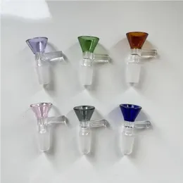 Thick Bowl Piece for Glass Bong slides Funnel Bowls Pipes 5mm bongs smoking color pink heady wholesaler oil rigs pieces 14mm Suquu