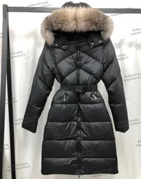Пуховики Дизайнерские женские длинные зимние пальто Пуховики из лисьего меха Парки