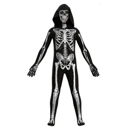 Besondere Anlässe Halloween Scary Skeleton Overall Children's Death Kostüm Ostern Devil Coplay Child Carnival Day Performance Kleidung 230815