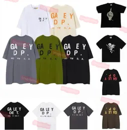 2023 Frauenmänner T-Shirts Designer Galerien Abteile Hemd Alphabet Druck Trend Basic Casual Fashion Loose Shirt T-Shirt Halbärmel Grüne Weiße