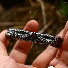 Bangle Moda Retro crocodilo com pulseira Redstone Aço inoxidável de aço inoxidável e mulheres jóias criativas abertas