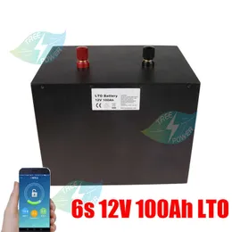 Bateria de titanato de lítio 12V 100AH com Bluetooth BMS LTO Carga rápida Energia portátil Motor de motor Power+10A carregador