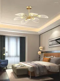 シャンデリアモダンミニマリストロータスリーフデザインホームデコレーションゴールデンライトダイニングルームの照明器具のための豪華