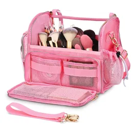 Bolsas de cosméticos BYOOTique Makeup Brush Solder Case Stand-Up Cosmetic Organizer Artista Bag 230815