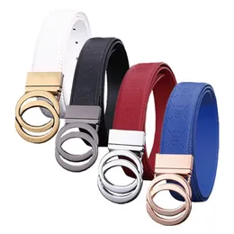 Designer belt embossed leather rotating metal buckle Fashion leather Men women double letter buckle belt width 3.8cm with box