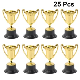 Decorative Objects Figurines 25pcs Student Sports Award Trophy Plastic Mini with Base Reward Competitions Children Toys for Game School Kindergarten 230815