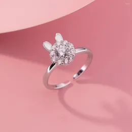 Anelli a grappolo Toyoosky S925 Sterling Silver Drip Glue Inlaved Diamond Ring con Design in stile INS e Manuale per le donne