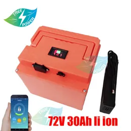 Laddningsbart Li-ion-batteripaket 72V 30AH LITIUM BATTEY PACK MED BMS FÖR MOTORCYCE ECOOTER EBIKE+84V 5A-LARARE