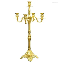 Candle Holders Nordic Antique Gold Holder Tall Five Arm Candlestick Metal Vintage Home Decor Wedding Centerpieces Candelabra Gift FC367