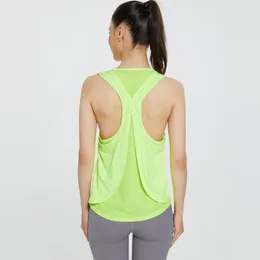 Aktiva skjortor Sommarkvinnor ärmlös skjorta Lossa Yoga Mesh Breatbar sport Vest Quick Dry Gym Fitness Tank Tops Running Blus Female