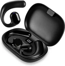 Trådlösa öronsnäckor Bluetooth 5.3 Hörlurar tillbaka Sportörlurar med laddningsfodral över öratknoppar med Earhooks inbyggda mikrofonbrusavbrytande headset